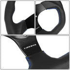 NRG 320mm Flat Bottom Leather Steering Wheel for RST-024MB-R-BL (Fits Various)