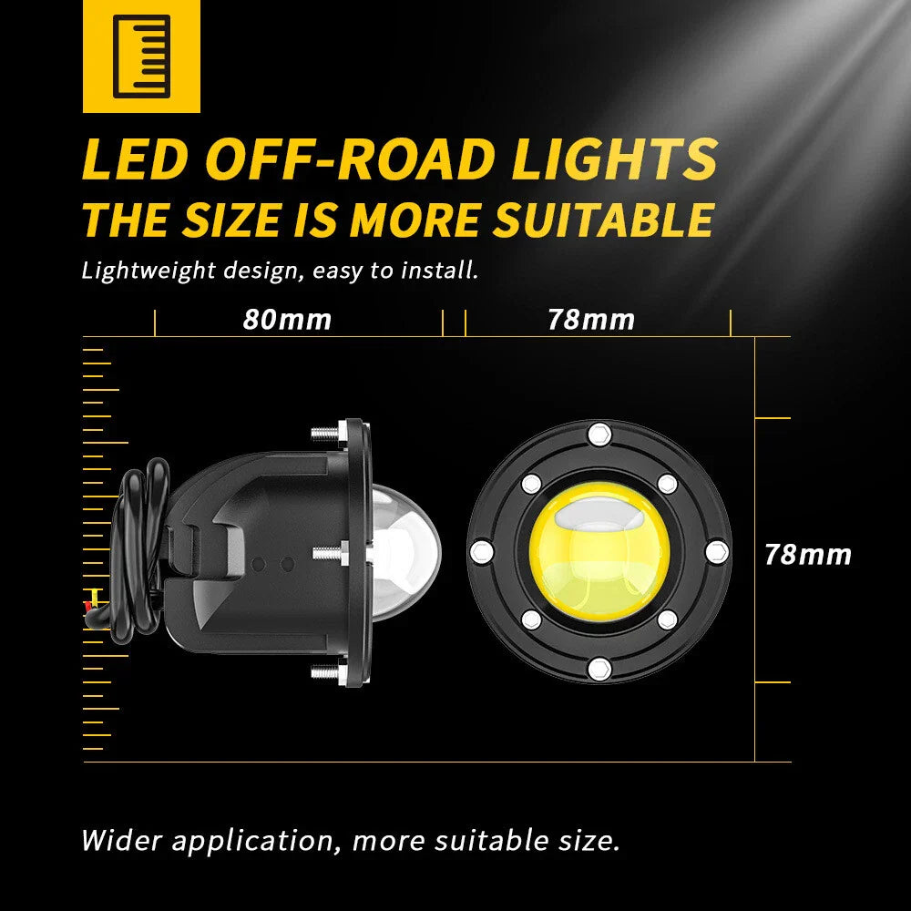 3" 8D Lens LED Work Lights for Car SUV Off Road