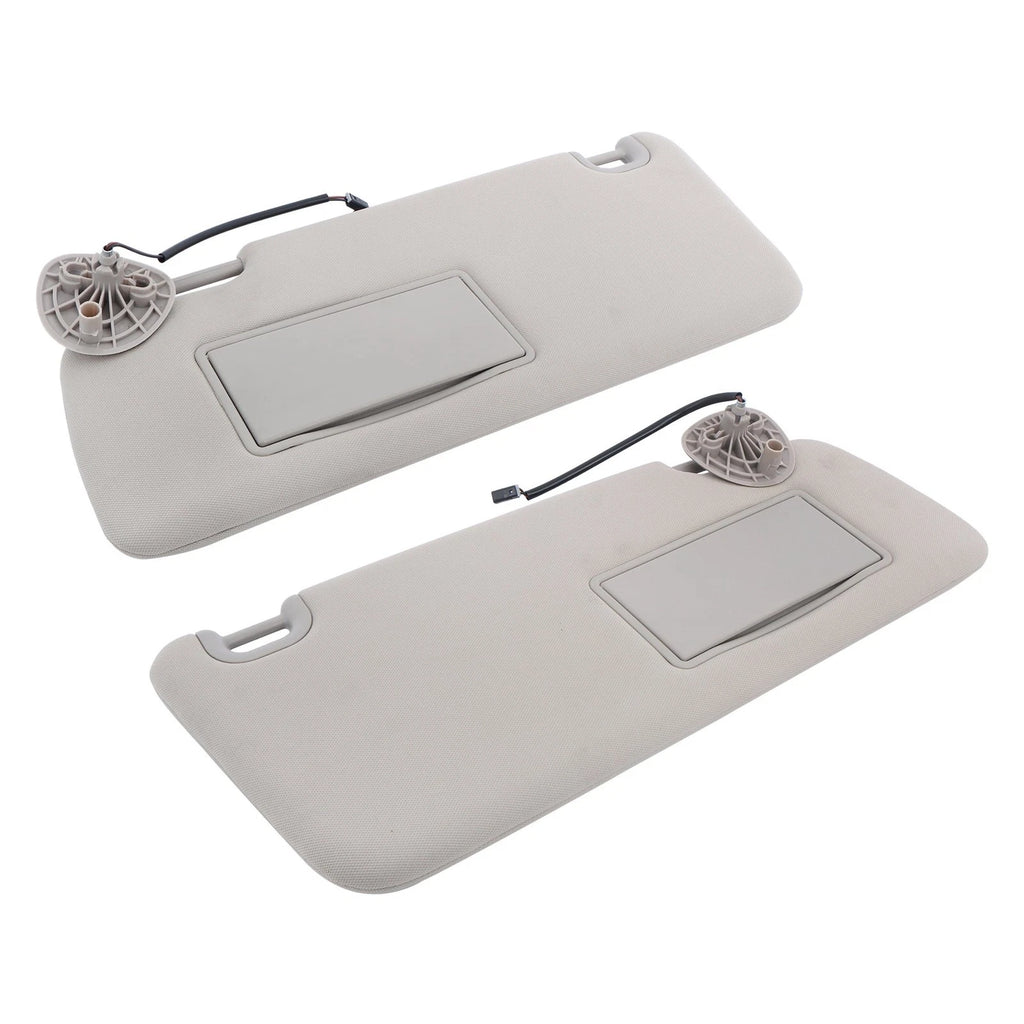 Set of 2 Gray Sun Visors with Lights for Dodge Ram 1500 2500 3500 (2013–2018)