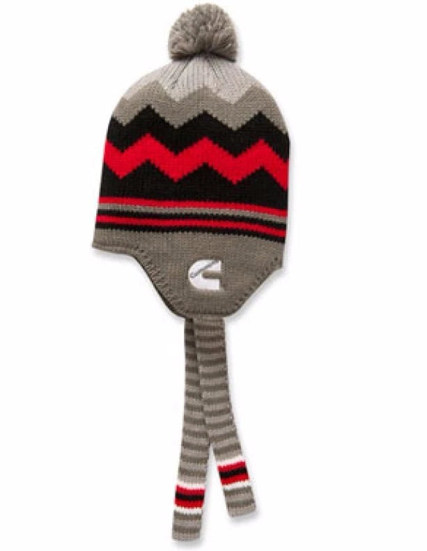 Cummins Truck Beanie Hat with Earflaps and Pom Pom - Black