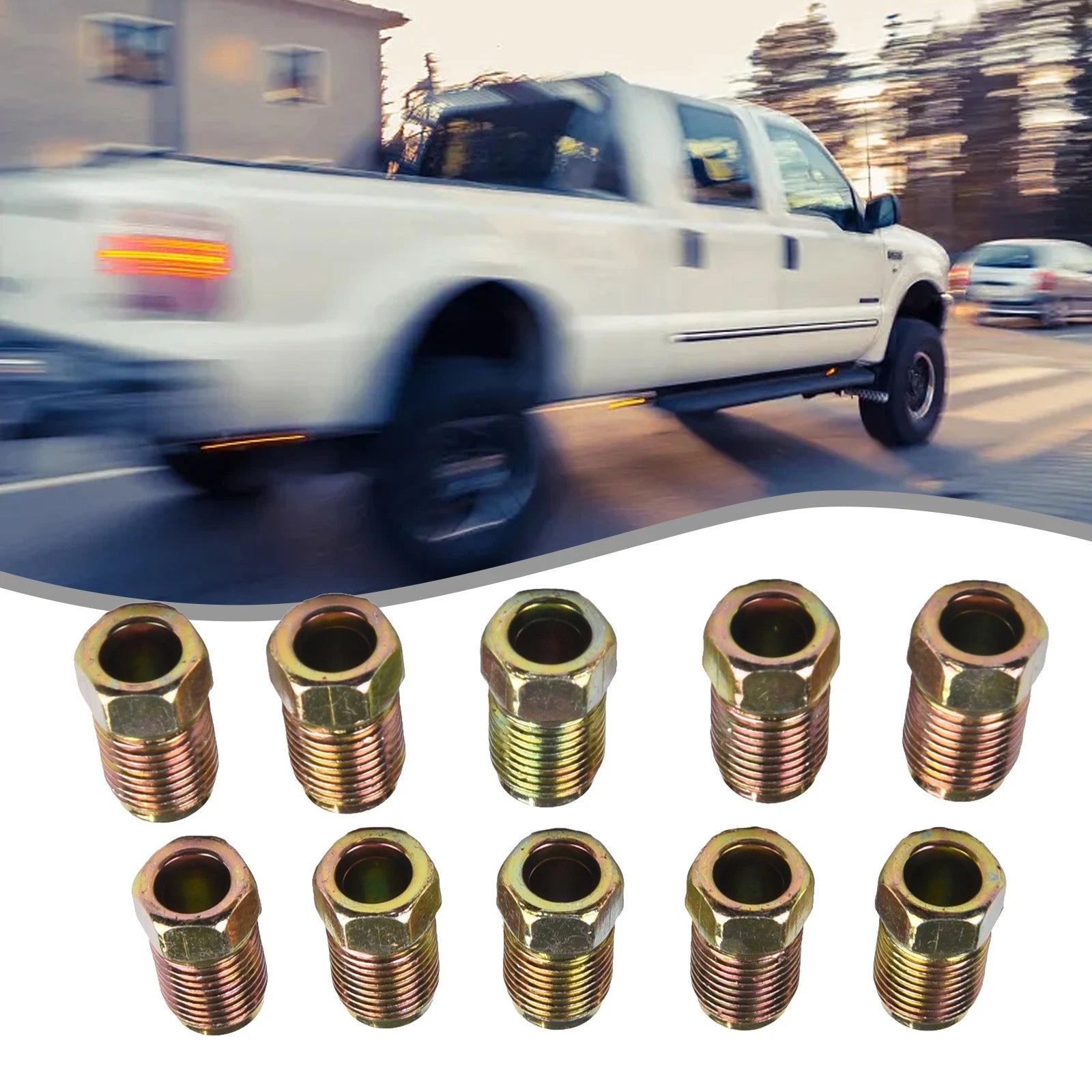 10pcs Bronze Tone Nuts for Cars, SUVs, Motorcycles, ATVs, Trucks