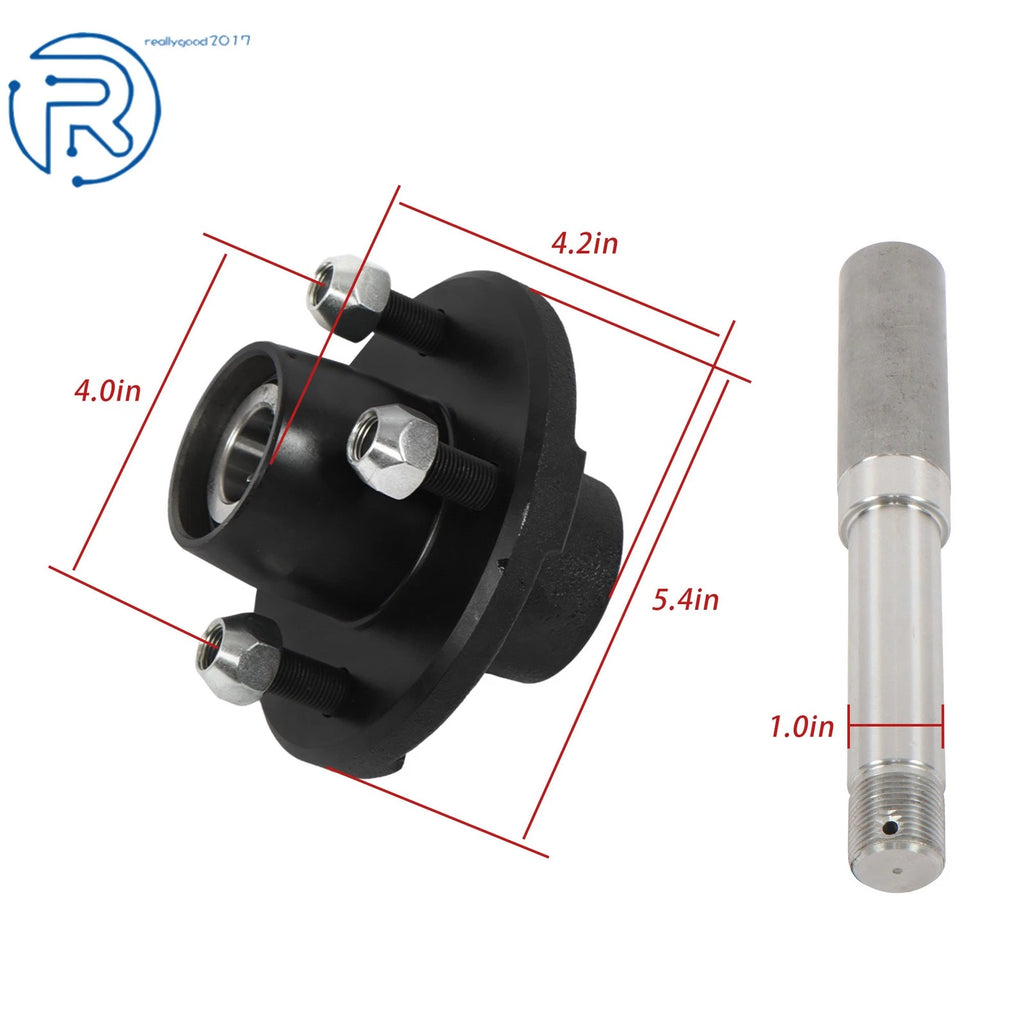 2 Pack Trailer Hub Assembly for 4-Lug Trailers (Fits Various Models)
