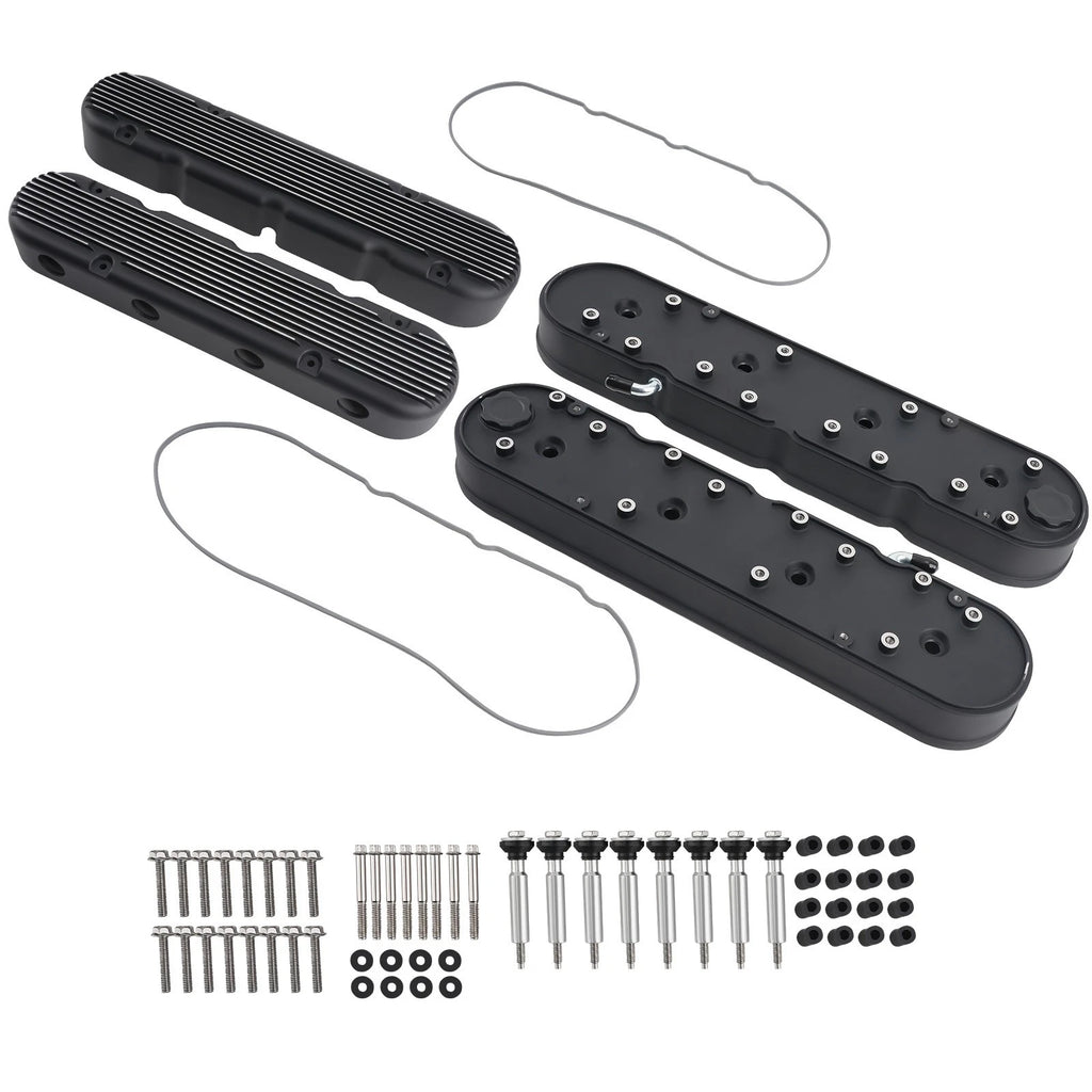 Fabricated Aluminum Valve Covers for LS Engines (LS1, LS2) JM80822BK