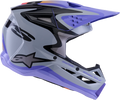 Alpinestars Jettson SM3 Youth Offroad Helmet for Kids (Gloss Grey Purple Black)