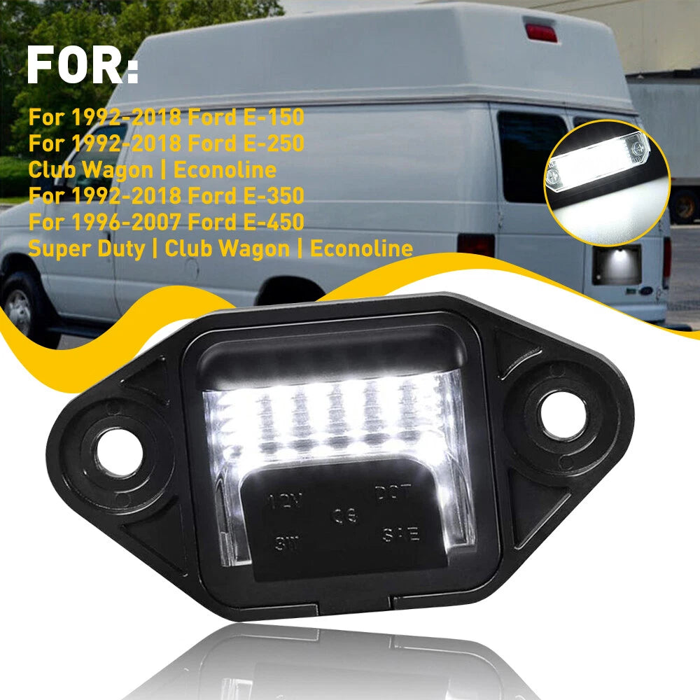 LED License Plate Light for Ford E150 E250 E350 E450 Econoline (1992–2018)