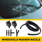 2X Windshield Washer Jet Nozzles with 2M Hose & Connector Universal
