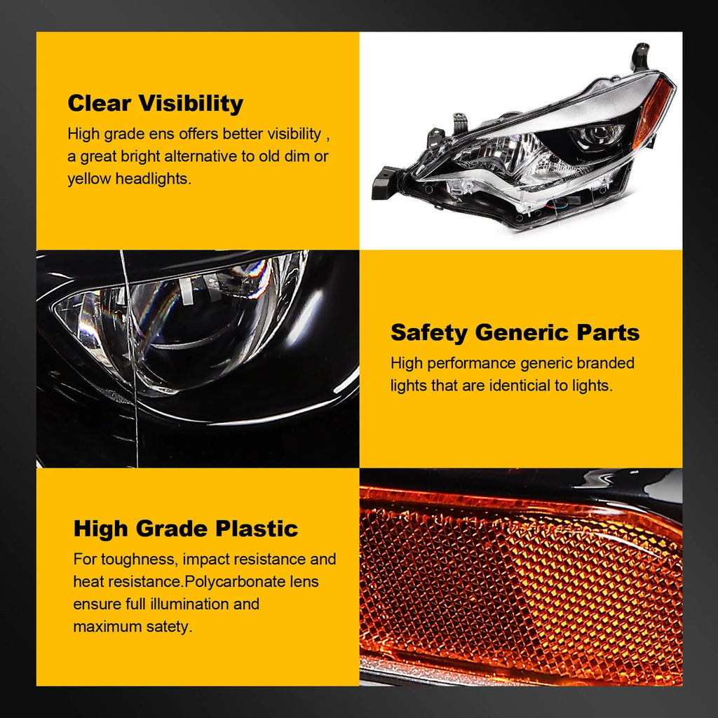 Headlight Assembly Set for Toyota Corolla (2014–2016)