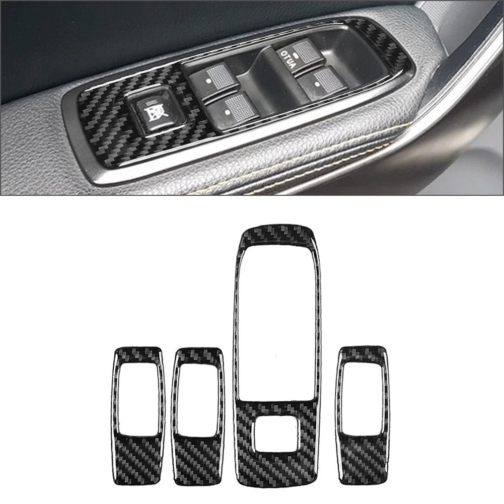 Carbon Fiber Window Lift Switch Panel Cover Trim for Ford Ranger Sport (2015–2022)