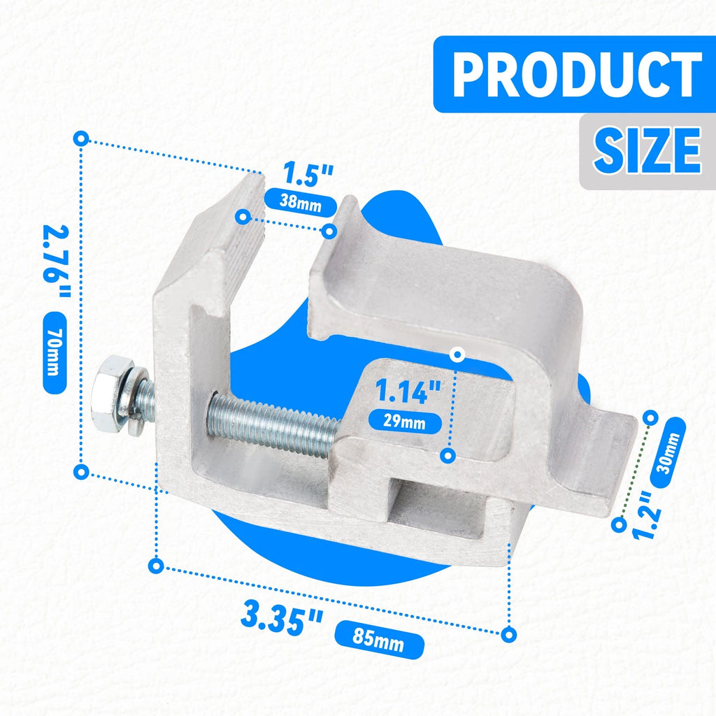 Set of 4 Heavy Duty Aluminum Mounting Clamps for Truck Cap Topper
