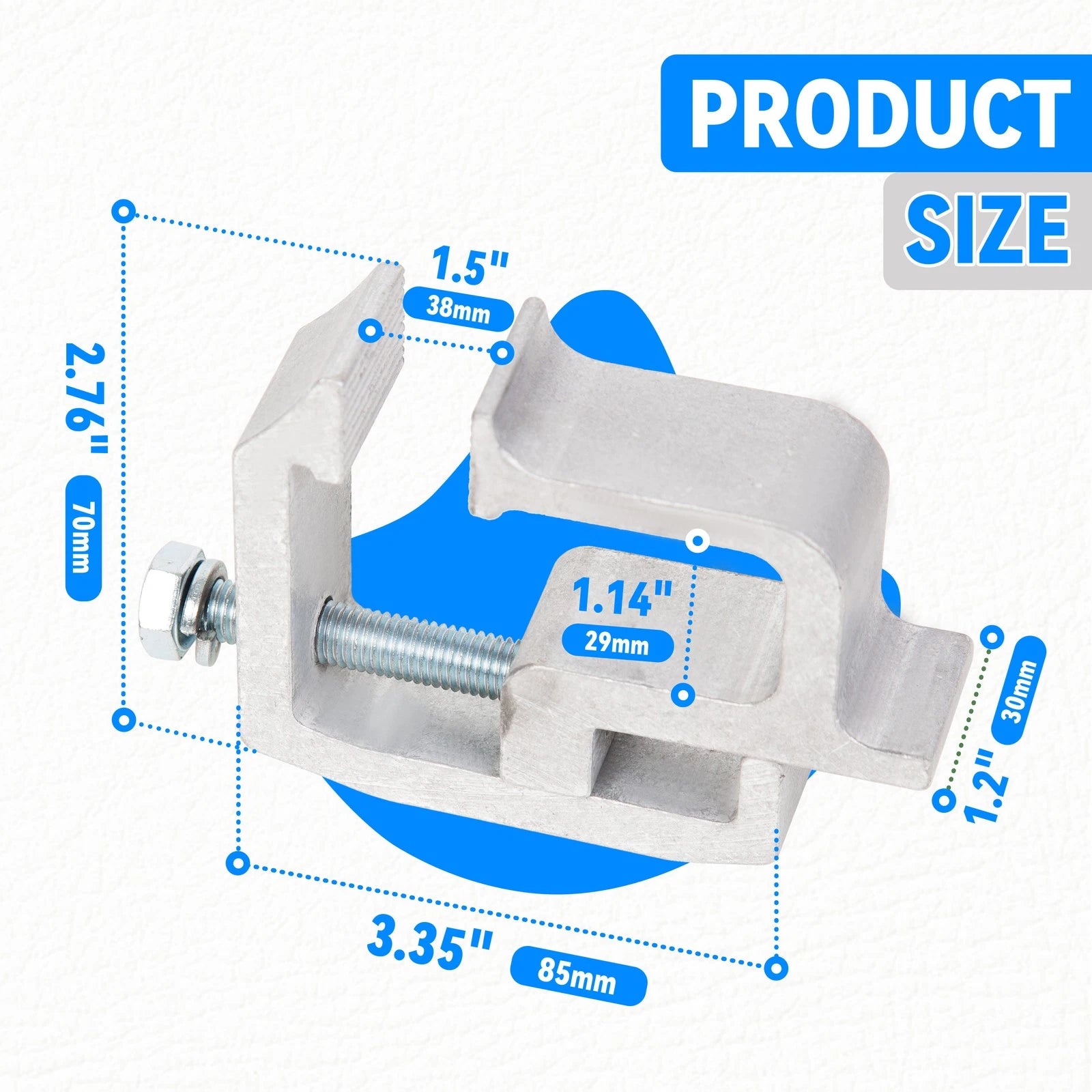 Set of 4 Heavy Duty Aluminum Mounting Clamps for Truck Cap Topper