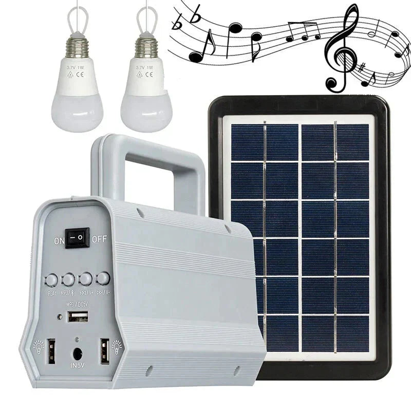 Portable Mini Solar Power Lighting System with Music Speaker