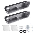 Aluminum Finned Valve Cover Set for Ford 289 302 351W (1962–1985) Black