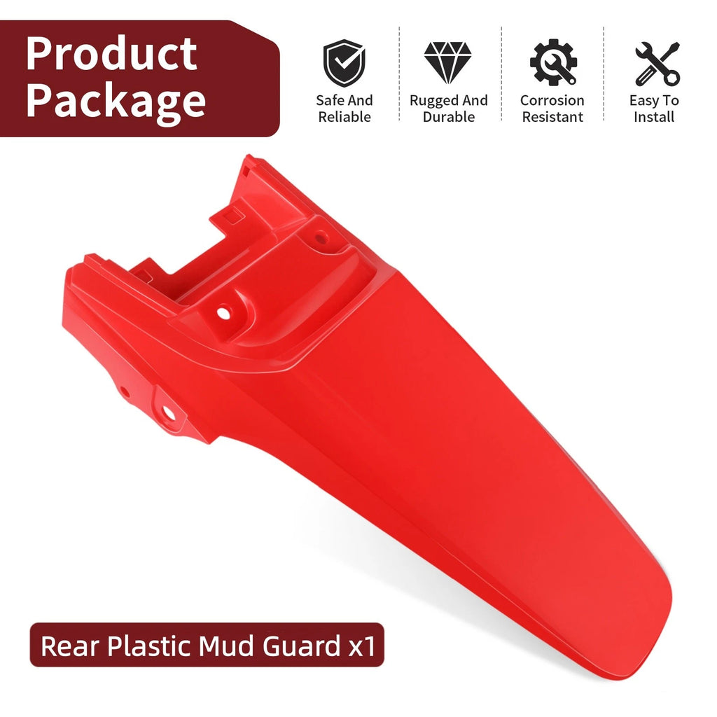 Red Rear Fender Plastic for Honda CRF80F CRF100F (2004–2008) 80101-KSJ-670ZA