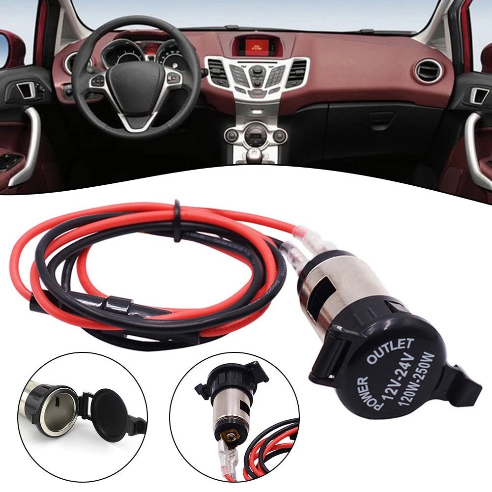 12V Power Socket with Connector Wires for Car Boat Tractor