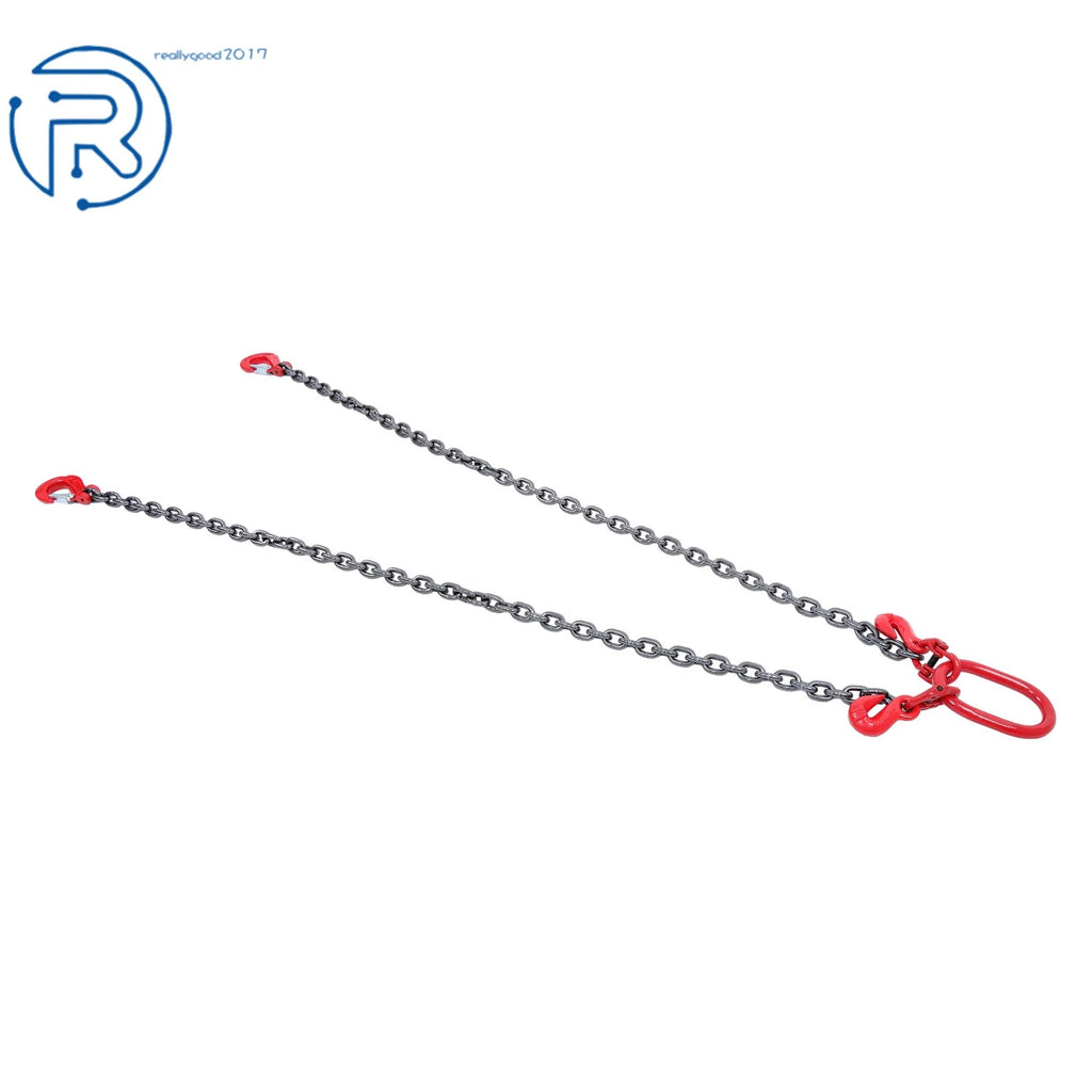 3/8 in × 6ft Double Leg Lifting Chain Sling w/ Grab Hook (11000 lbs Capacity)