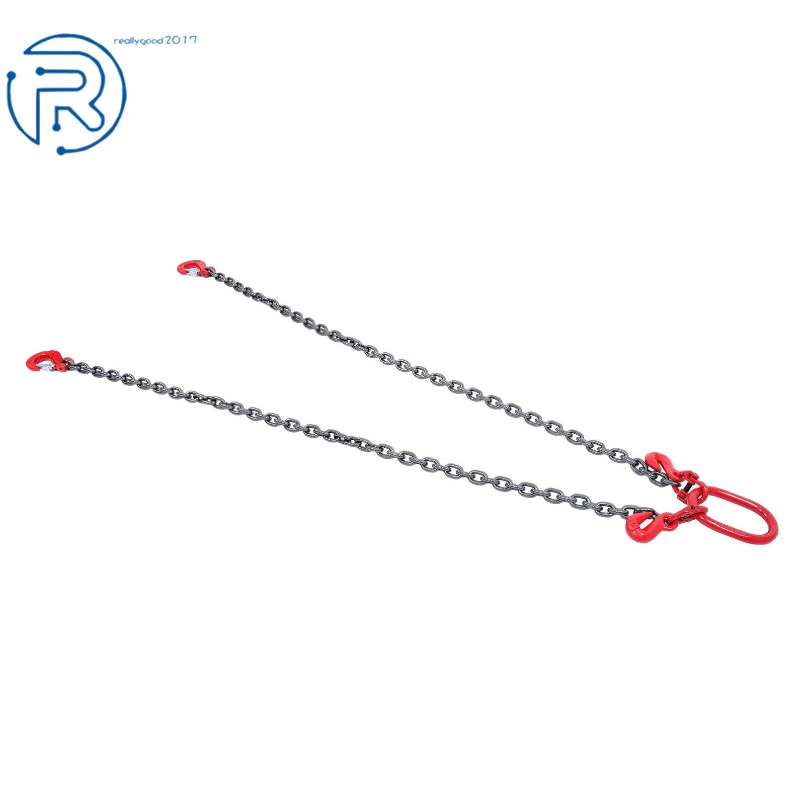 3/8 in × 6ft Double Leg Lifting Chain Sling w/ Grab Hook (11000 lbs Capacity)