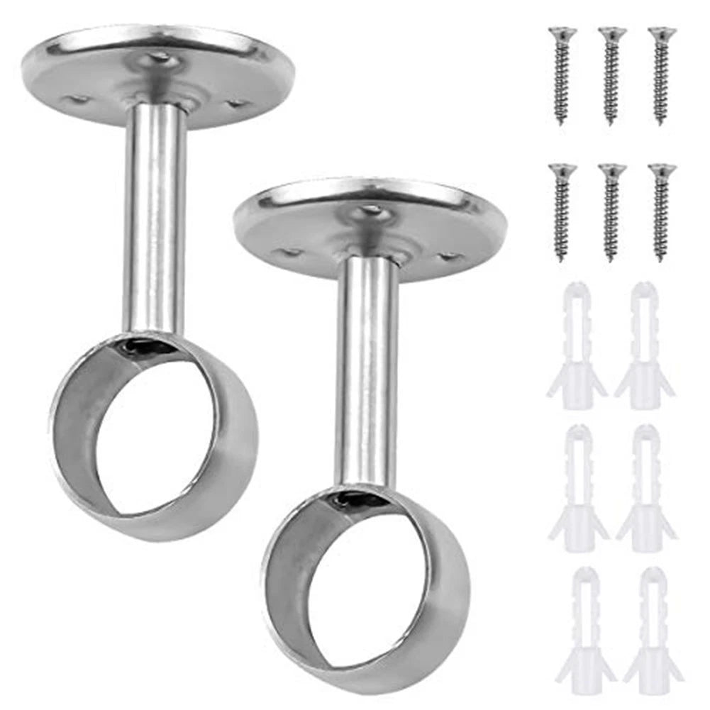 2X Stainless Steel Curtain Brackets for Easy Installation