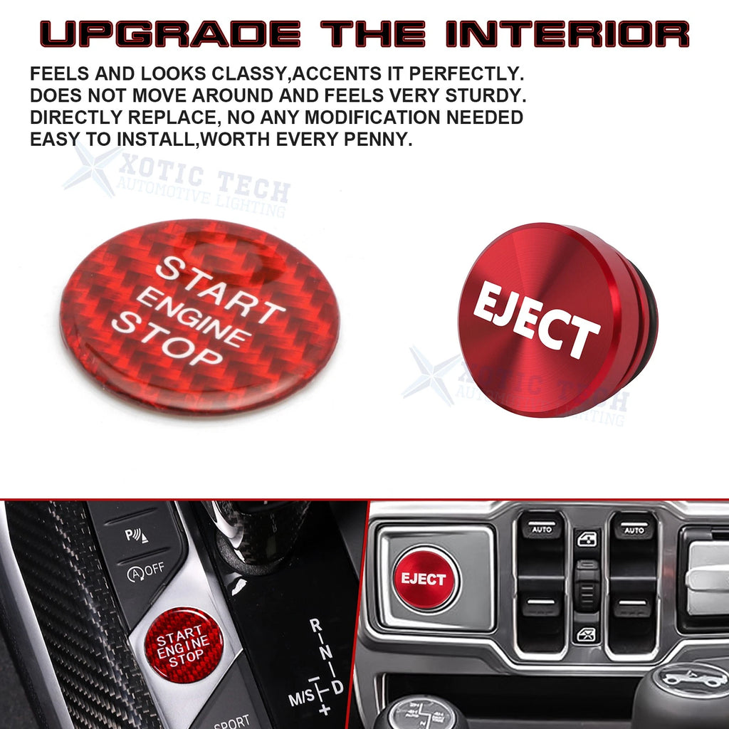 Real Carbon Engine Start & Cigarette Lighter Eject Button Trim for Audi A4 RS4 (2016-2020)