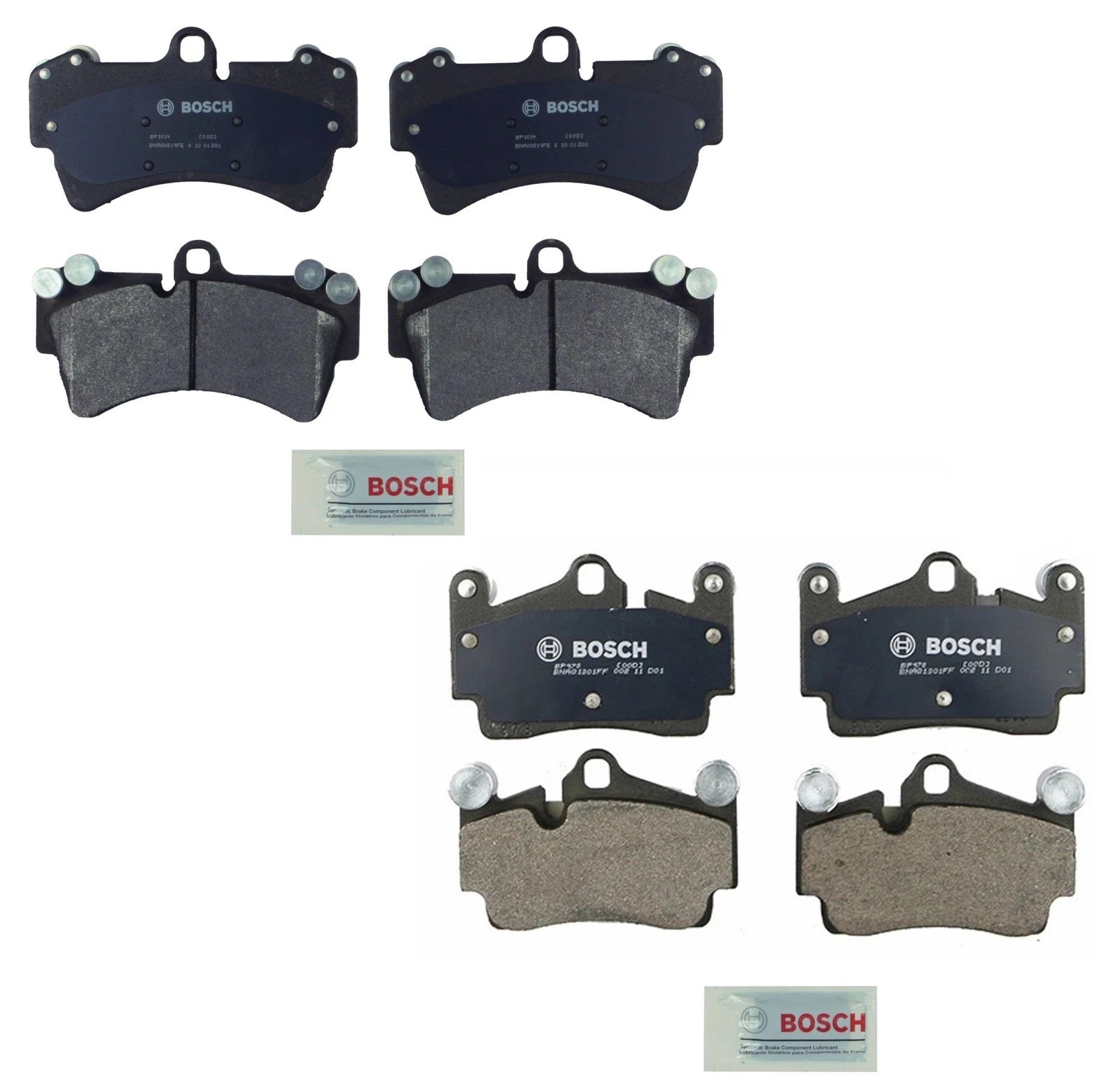 Set of 4 Bosch QuietCast Semi-Metallic Brake Pads for Q7 Cayenne Touareg (2007–2018)