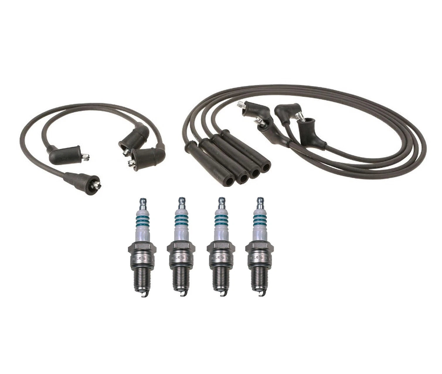 Denso 7mm Wire Set & 4 Iridium Power Spark Plugs for 2.0L 2.6L L4