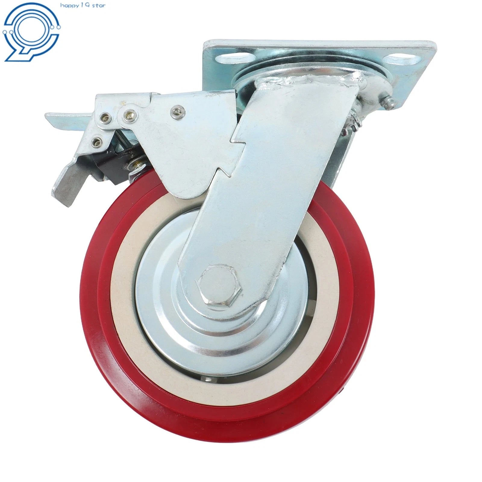 Set of 4 Heavy Duty 6" Swivel Caster Wheels with Belt Brake Polyurethane