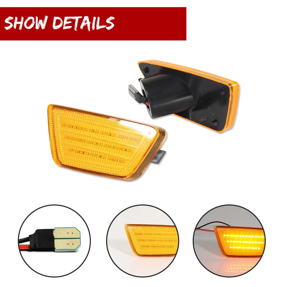 2X Yellow Amber LED Front Side Marker Lights for Chevy Cruze (2011–2015)