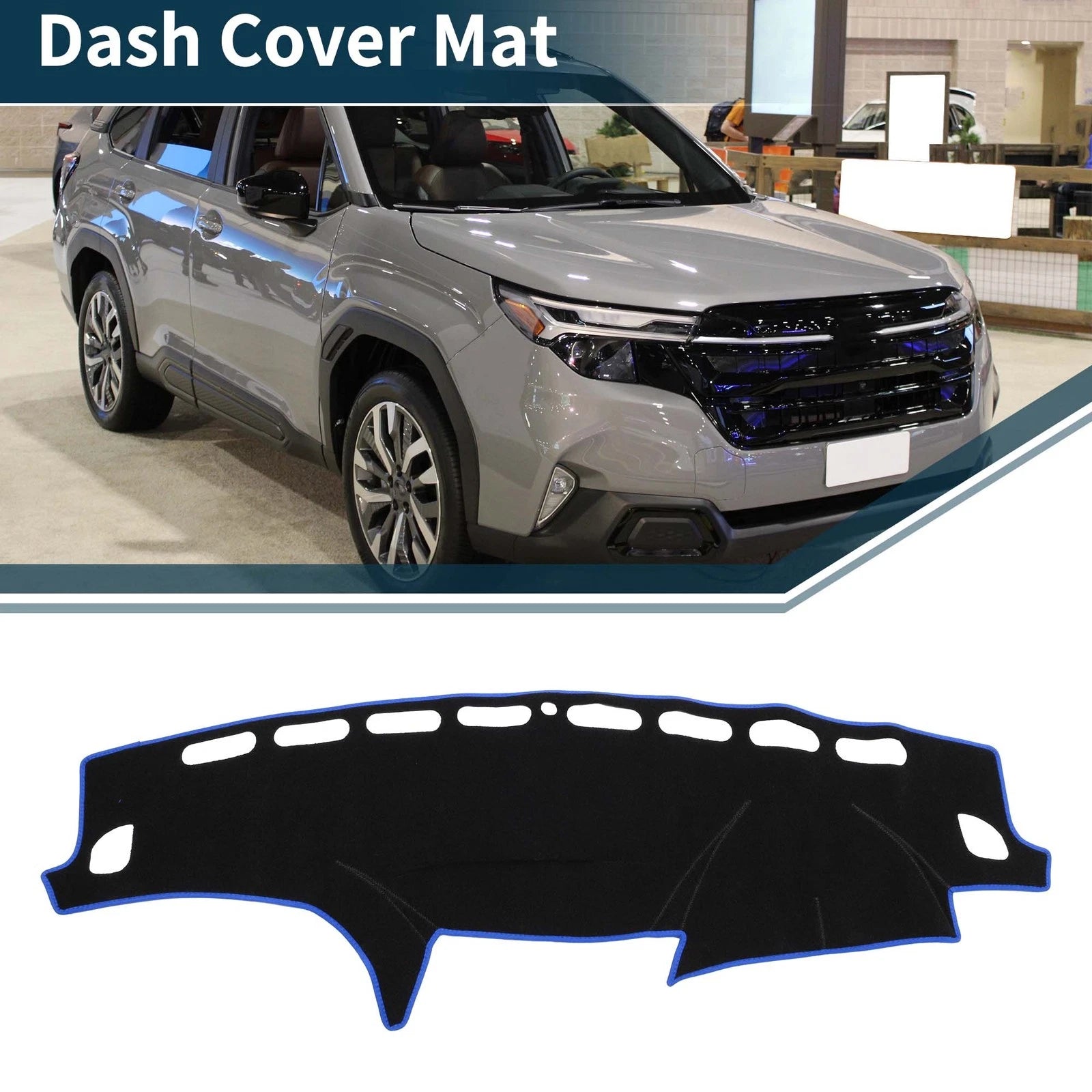 Dashboard Cover Mat for Subaru Forester SH (2007–2012) Black Blue