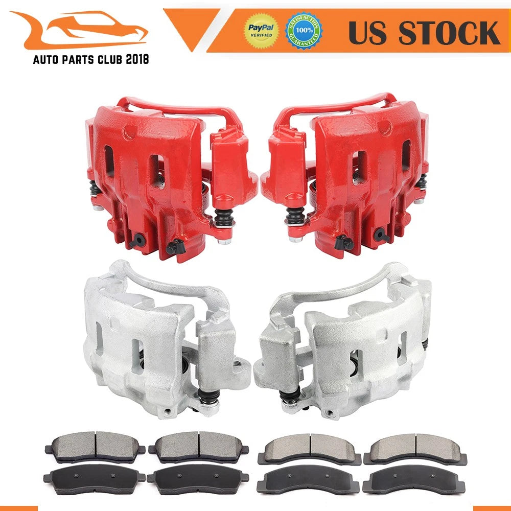 Front Rear Brake Calipers + Ceramic Pads for Ford Excursion (2000–2005)
