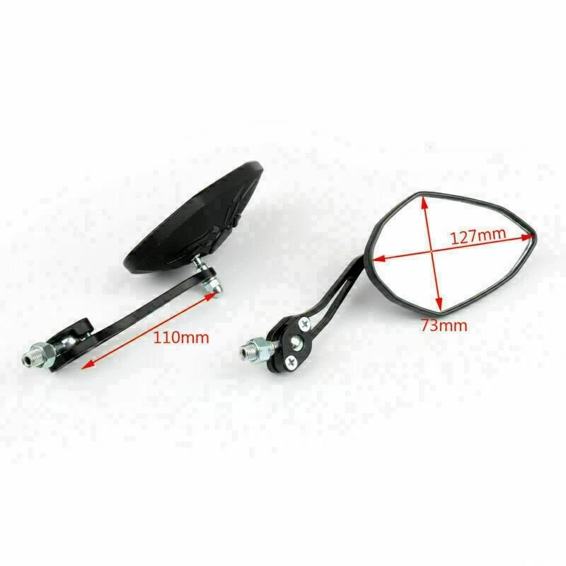 Universal 8mm 10mm Motorcycle Rear View Side Mirrors Black