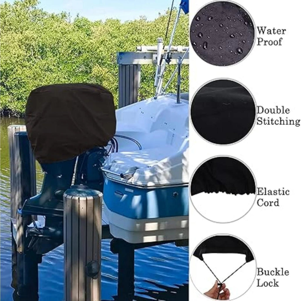Outboard Boat Engine Cover for 100-150 HP Marine Motor (Waterproof)