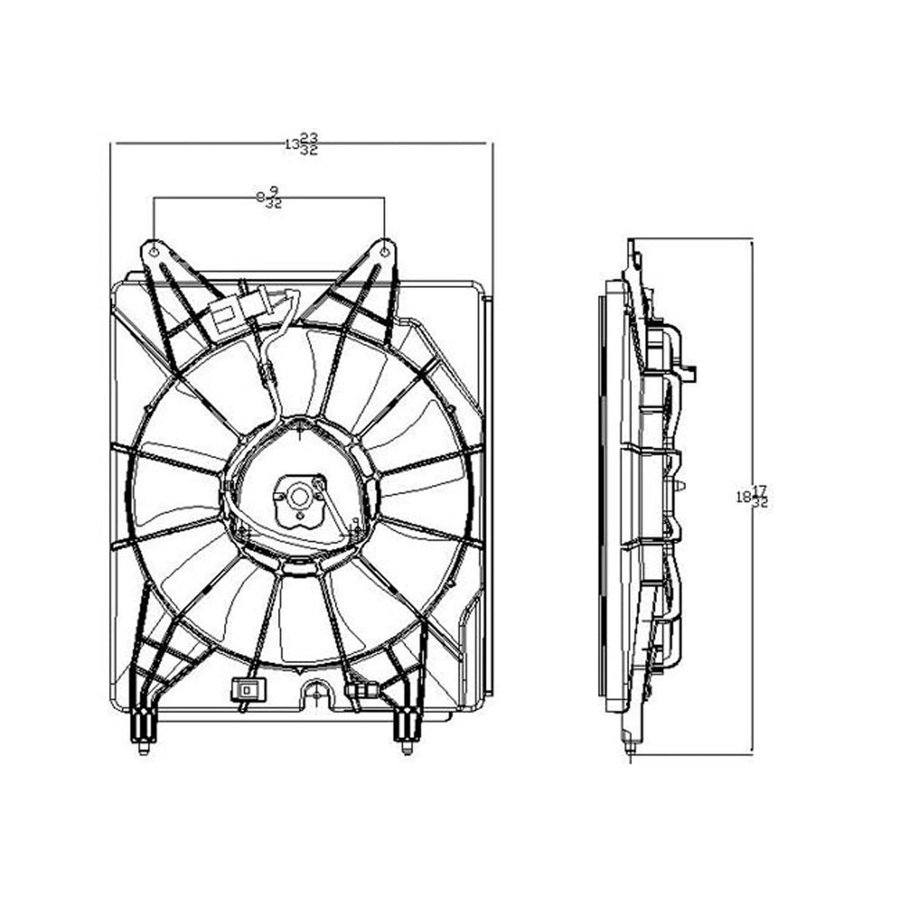 Replacement Condenser Fan Assembly 2.4L L4