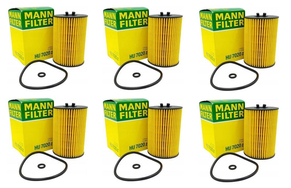 Set of 6 Engine Oil Filters HU7020z for Audi A3, VW Beetle, Golf, Jetta (2000–2023)