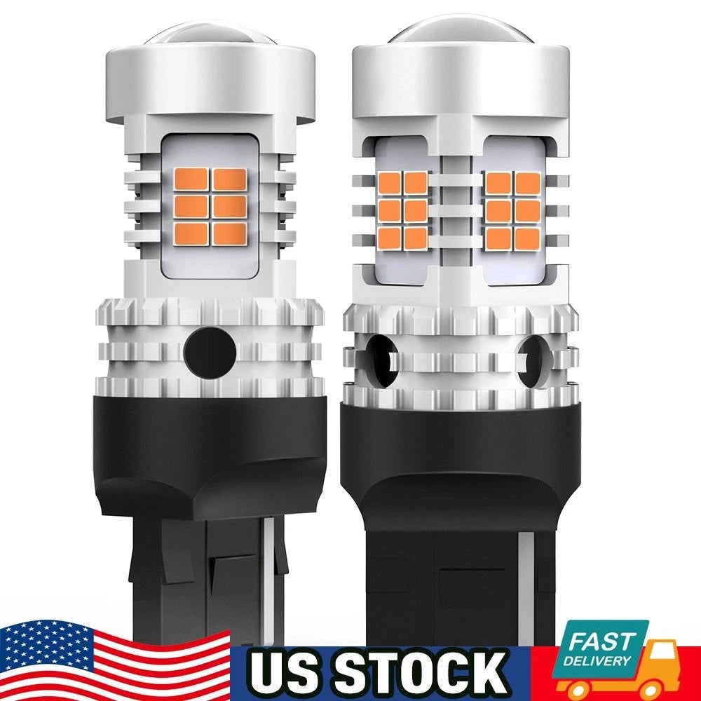 Set of 2 AUXITO 7443 7444NA 7440 W21W Amber LED Turn Signal Light Bulbs