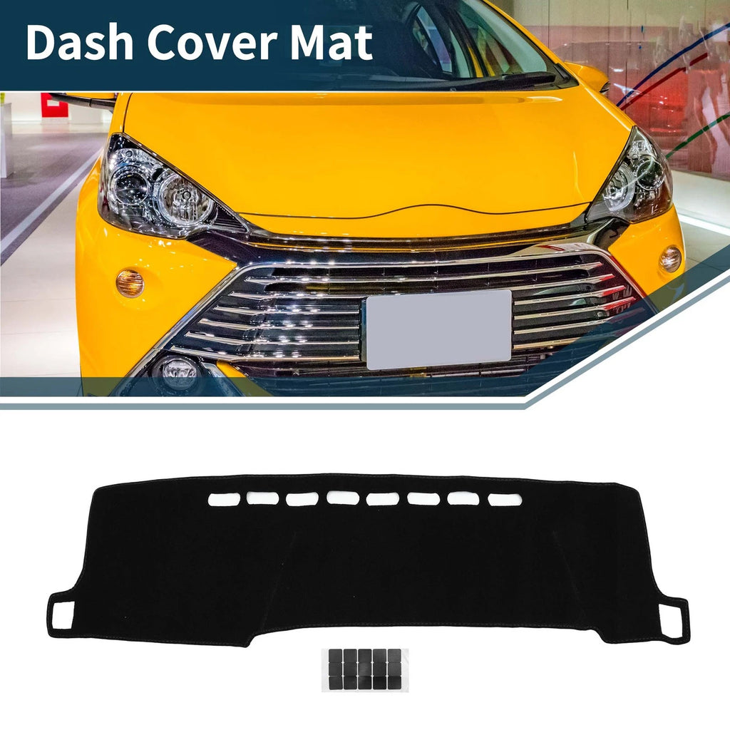 Dashboard Cover Mat for Toyota Aqua (2011–2021) - Black, 1 Set