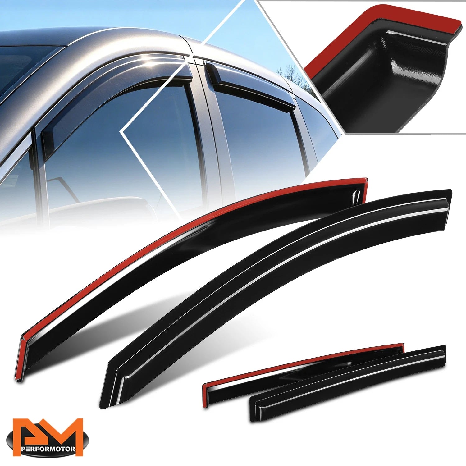 Set of 4 Tap-On Side Window Visors for Honda Odyssey (2018–2025)