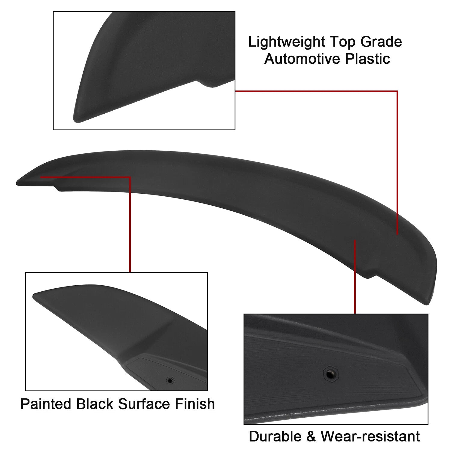 Matte Black Trunk Spoiler Lip for Chevy Camaro SS Z28 (2014–2015)