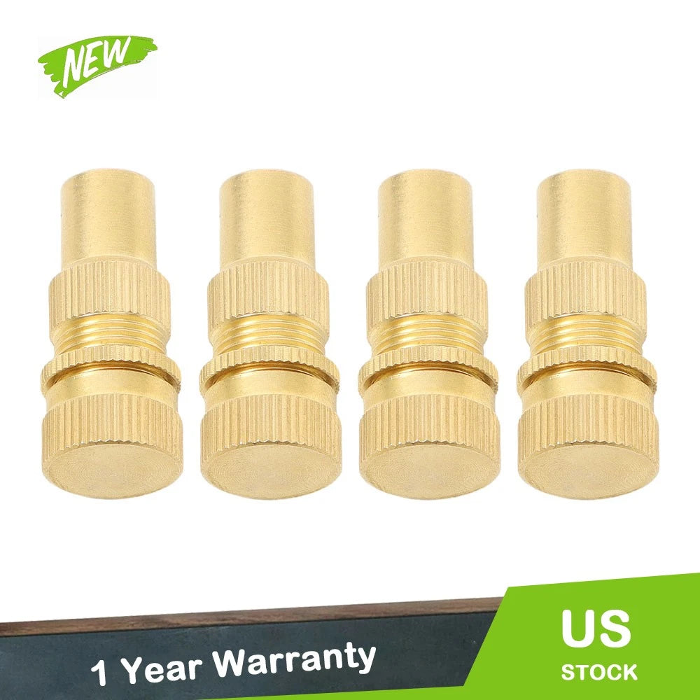 Set of 4 Brass Tire Valve Cores for Auto (0-60 PSI)