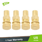 Set of 4 Brass Tire Valve Cores for Auto (0-60 PSI)