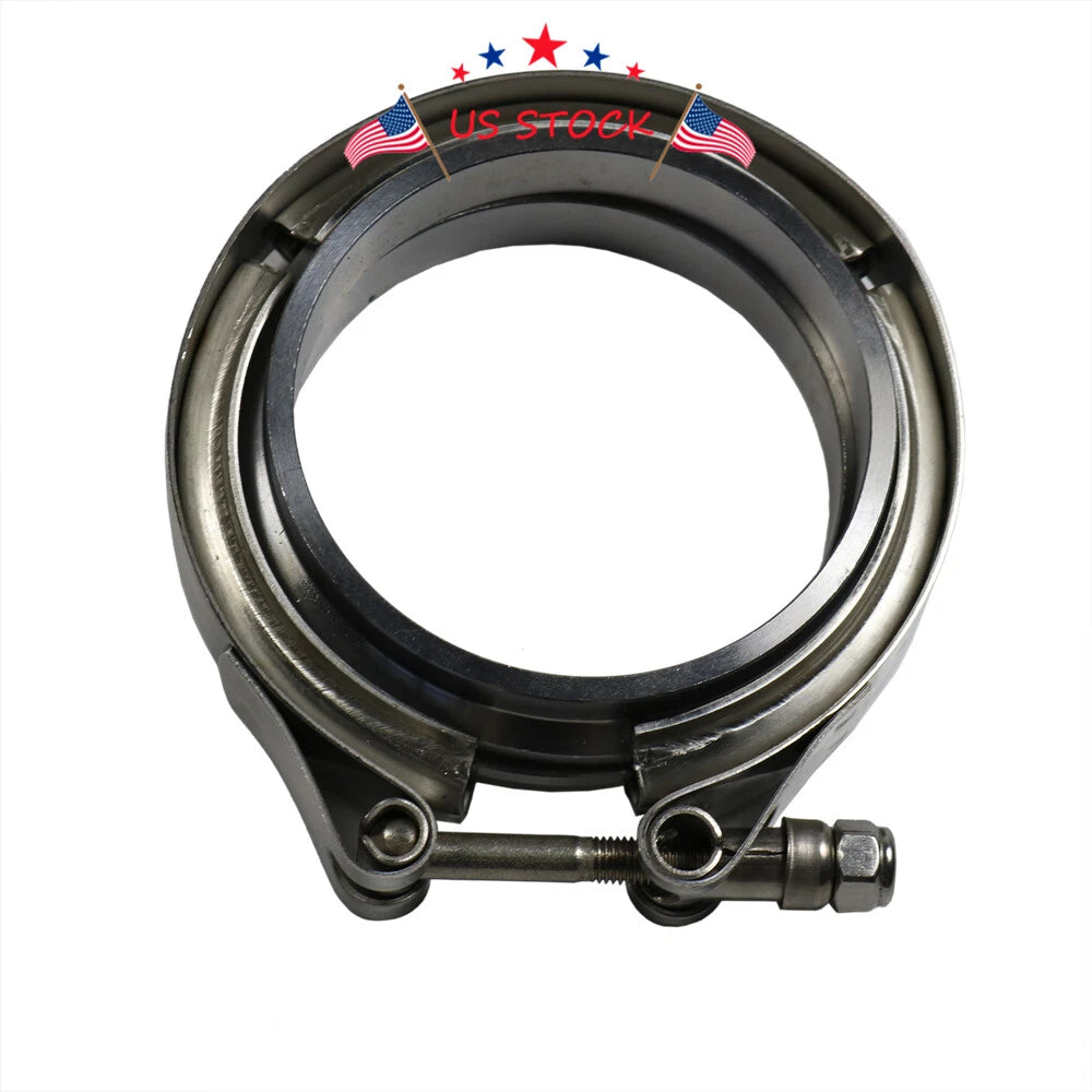 2X V-Band Flange & Clamp Kit for Turbo Exhaust Downpipes (Universal)