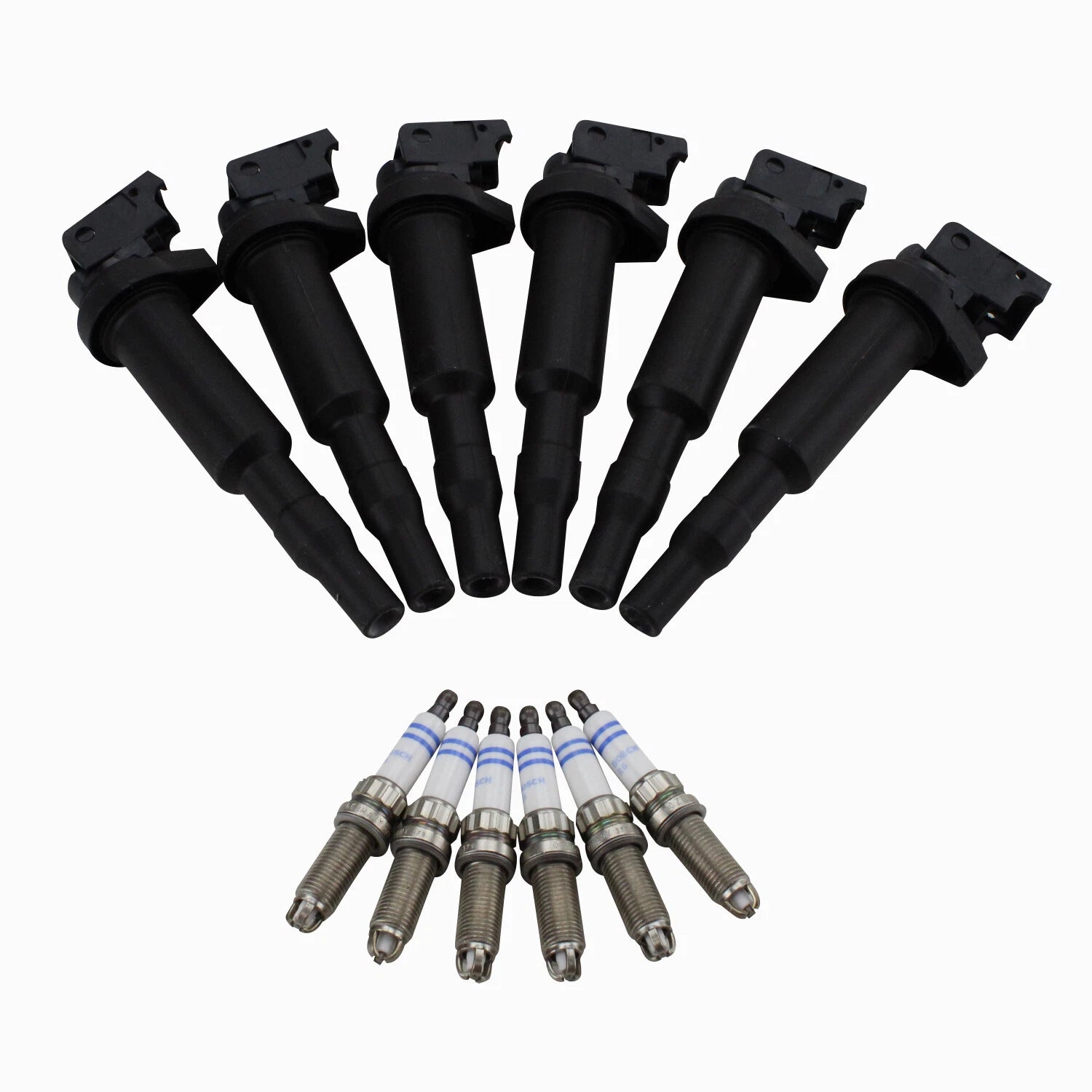 Set of 6 Spark Plugs + Ignition Coils for BMW e60 535i e90 335i f02 740Li e89 z4