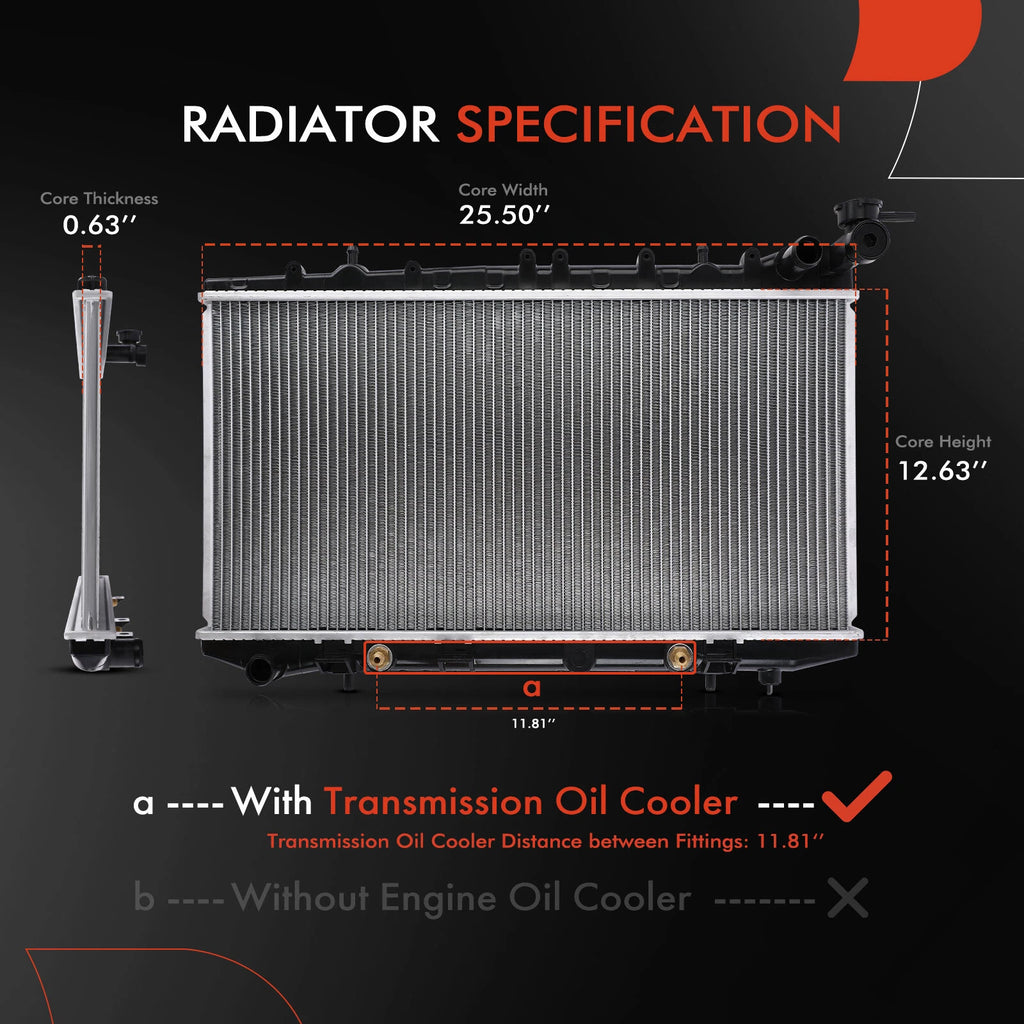 Radiator with Transmission Oil Cooler for Nissan Sentra (2000–2006)