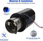 2X LED Muffler Tip Tail Pipe for Universal Fit (Carbon Fiber)