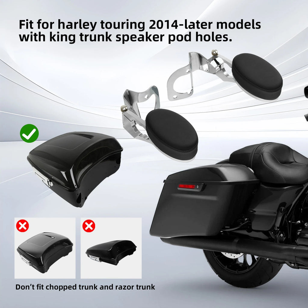 Chrome Rear Passenger Armrests for Harley Street Road Glide (2014–2025)