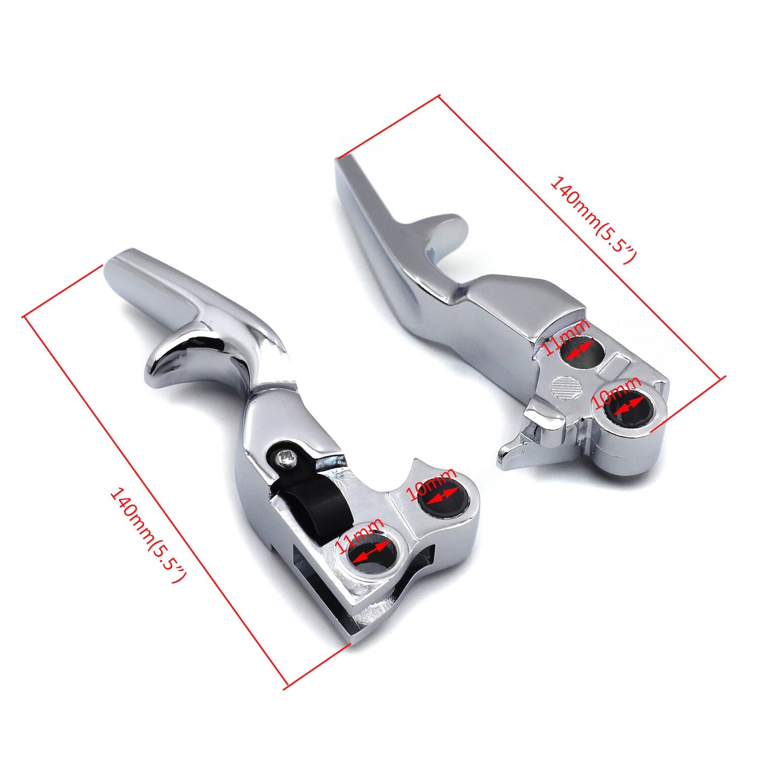 Smooth Shorty Brake Clutch Levers for Harley XL (1996–2003), Softail (1996–2007), Touring (1996–2012)