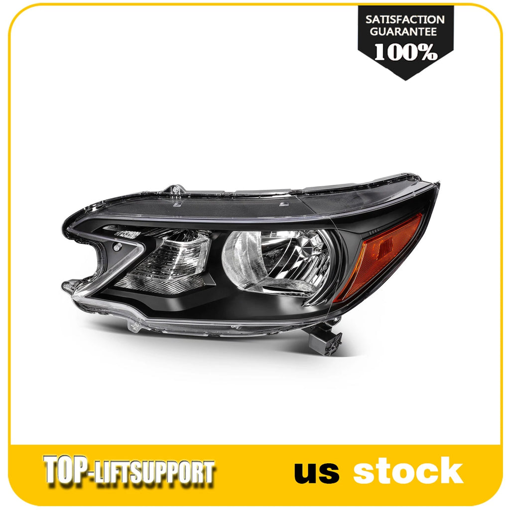 2X Black Headlight Assembly for Honda CR-V (2012–2014)