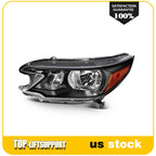 2X Black Headlight Assembly for Honda CR-V (2012–2014)