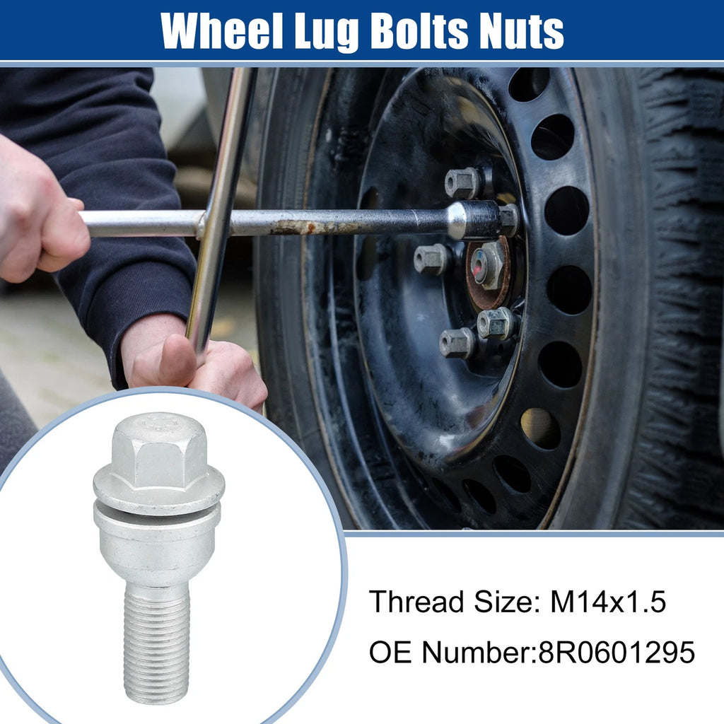 Set of 5 M14x1.5 Wheel Lug Bolts Nuts for Audi A8 Quattro (2011–2020) No. 8R0601295