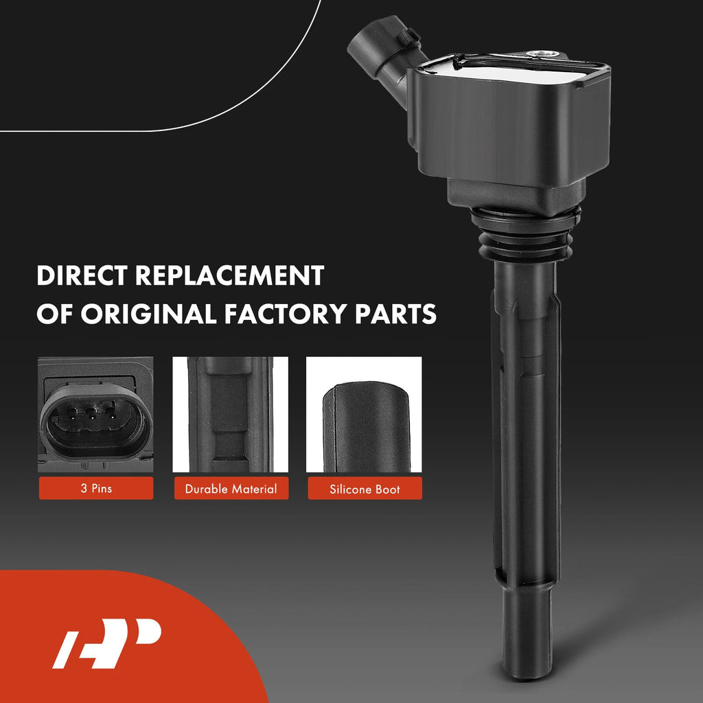 Set of 4 Ignition Coils & Iridium Spark Plugs for Jeep Renegade (2015–2018)