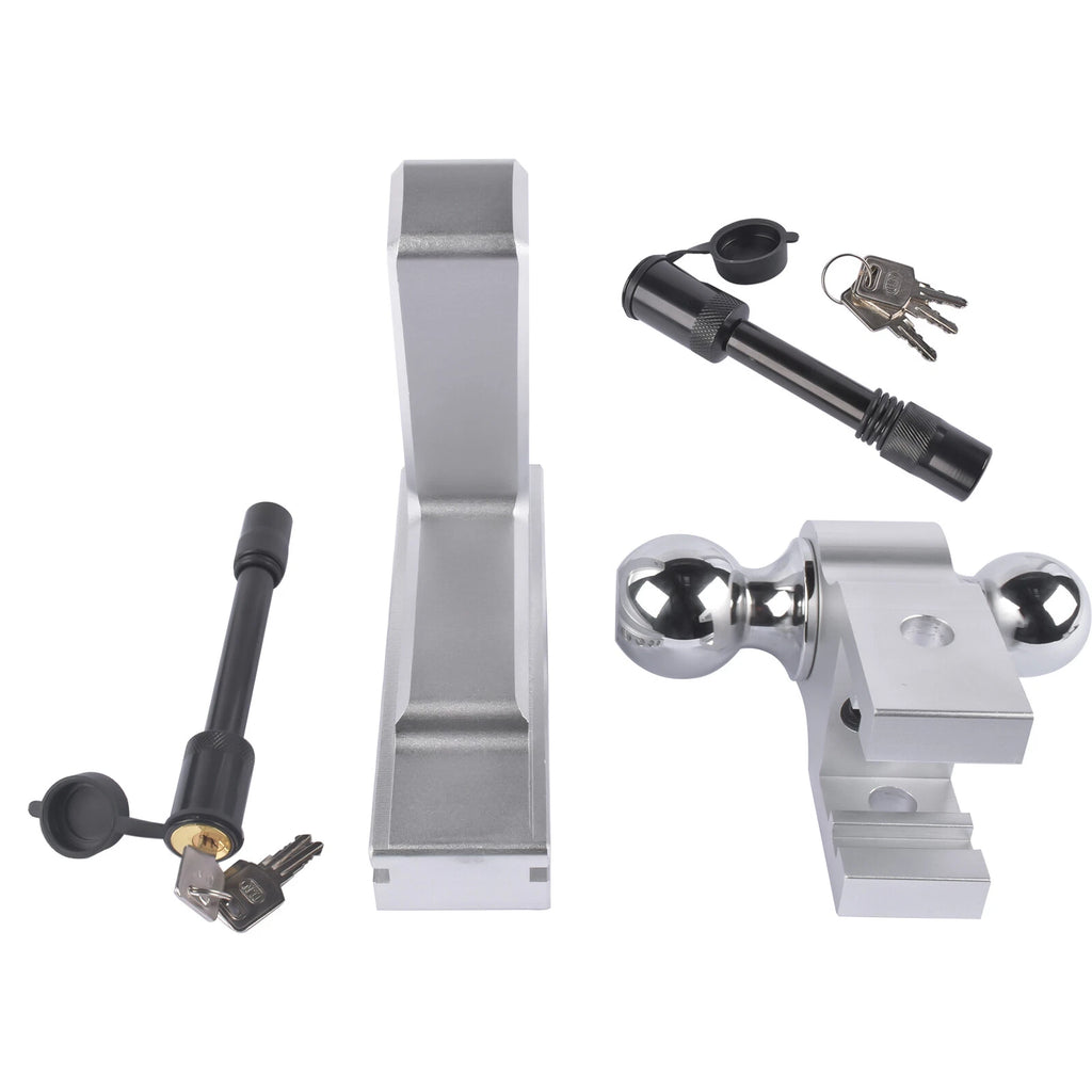 Adjustable Aluminum Trailer Hitch Set for 2" Receiver (6-Inch Drop)