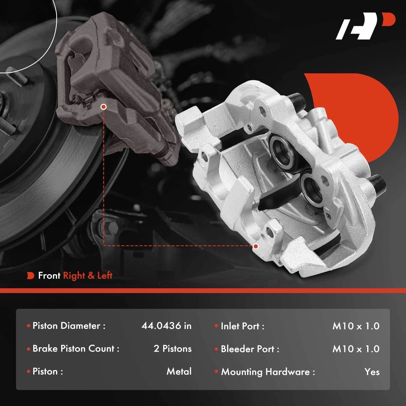 Front Brake Calipers & Pads for Mercedes-Benz E350 E550 ML500 (2006-2011)